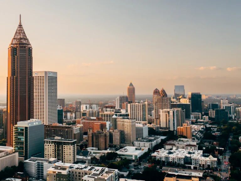 A city with tall buildings